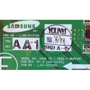 BUFFER / SAMSUNG LJ92-01373A / 996500036827 / 373A / LJ41-03705A / PANEL S50HW-YD01 / S50HW-YB01 / MODELO HPS5033X/XAA / HPS5053X/XAA / 50MF231D/37 / 50PF7321D/  37  / 50PF9631D/37 / 50PF9431D/37 / 50PF9731D/37