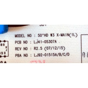 X-MAIN / SANYO LJ92-01515A / 515BA1 / Rev:R2.5 / REV:BA1 / LJ41-05307A / MODELO DP50747