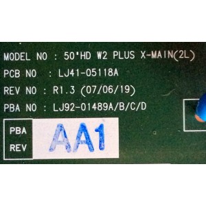 X-SUS / PHILIPS  LJ92-01489A / LJ41-05118A / REV : R1.3 / 489A / AA1 / 996510011739 / BN96-06091A  /  PANEL  S50HW-YB02 / MODELOS 50PFP5332D/37 / 50PFP5532D/05 /  S50PTD / HPT5054X/XAA / HPT5064X/XAA / HPT5034X/XAA 