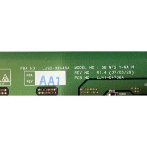 Y-MAIN / SAMSUNG LJ92-01446A / LJ41-04736A / REV: R1.4 / 446AA1 / PANEL S58FH-XB01 / MODELOS FPT5884X/XAA / FPT5894WX/XAA	