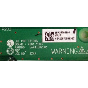 Y-SUS / LG EBR39706804 / EAX41602301 / EAX42297601 / REV:J / PANEL  PDP42G10001 / MODELOS 42PG20-UA.AUSRLJR / 42PG20-UA / 42PG60-UA