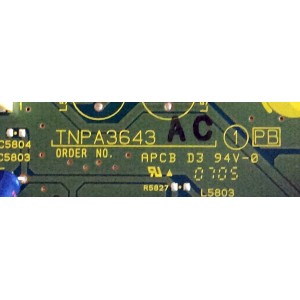 TARJETA CONTROLADORA / PANASONIC TNPA3643AC / TNPA3643 / EL5409B / MODELOS TH-37PX50U / TH-42PX50U / TH-50PM50U / TH-50PX50U / PANEL  MC106H30F8 / MC94H27F8