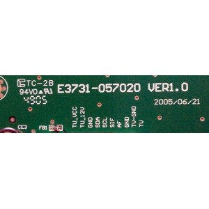 TARJETA DE TUNEL / AKAI 771LL27AD02-01 / E3731-057020 / VER1.0 / MODELO LCT2701TD