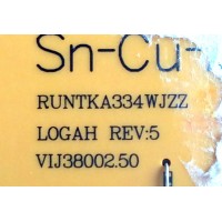 BACKLIGHT INVERTER / SHARP RUNTKA334WJZZ / VIJ38002.50 / REV:5 / PANEL R1LK370D3LZ60Z / MODELO LC-37D64U