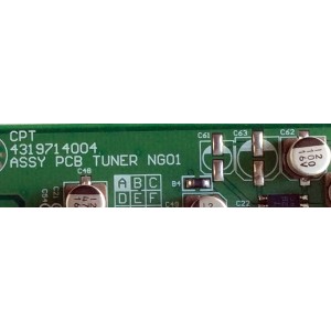 TARJETA TUNER / VIZIO 4319714004 / 2714198-01R8 / MODELOS P46 / PD46C10