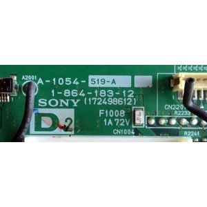 MAIN / SONY A-1054-519-A / 1-864-183-12 / 172498612 / MODELOS FWD-32LX1 / FWD-42LX1S / FWD-42LX1