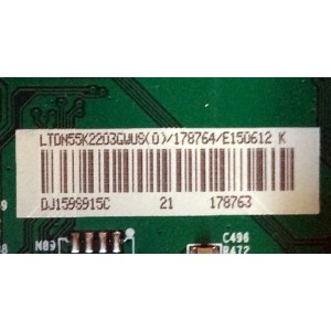 MAIN / HISENSE 178764 / 178763 / RSAG7.820.6157/R0H / H41802PN168A3 / PANEL HD550DF-B52(010)\S0\GM\ROH / DISPLAY T550HVN06.4 / MODELO 55H6B