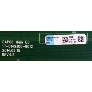 MAIN / VIZIO Y8386852S / 0158CAN00E00 852B / 0158CAN00E00 / 1P-0149J00-6012 / PANEL V580DJ2-QS5 Rev.M1 / MODELO D58U-D3 LFTITSAR	