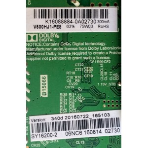 MAIN FUENTE (COMBO) PARA TV ELEMENT / NUMERO DE PARTE K16088884 / TP.MS3393.PB801 / SY16200-2 / 340d 20160722_165103 / 06NC6  160814   02730 / PANEL V500HJ1-PE8 / MODELO ELEFW5016 LE-50GDXB-B3