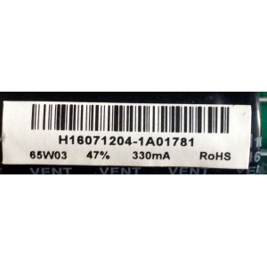 MAIN FUENTE PARA TV ELEMENT / NUMERO DE PARTE 34016550 / H16071204 / TP.MS3393.PB801 / 65W03 /20160801_170714 / MODELO ELEFW3916