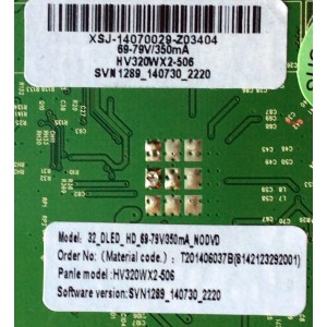 MAIN /FUENTE / (COMBO) / VIOS 8142123292001 / XSJ-1400029 / HK-T.RT2956P91 / PANEL HV320WX2-506	