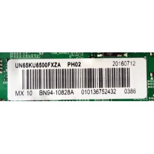 MAIN / NOTA IMPORTANTE: FALTA ((BALUN)) = TUNER / SAMSUNG BN94-10828A / BN97-10985A / BN41-02528A / MODELO UN65KU6500FXZA FA01 / PANEL CY-WK065HGLV1H	