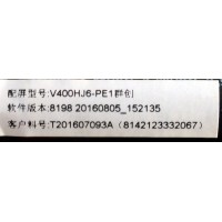 MAIN / FUENTE / (COMBO) / PROSCAN H16081239 / TP.MS3393.PB801 / T201607093A / (8142123332067) / 8198 20160805_152135 / PANEL V400HJ6-PE1 / MODELO PLDED4017-B