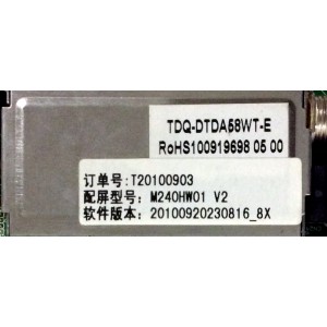 MAIN / SCEPTRE 1071009008 / T.RSC7.8B 10331 / 20100920230816 / T20100903 / MODELO X240LC-FHD / PANEL M240HW01 V.2 