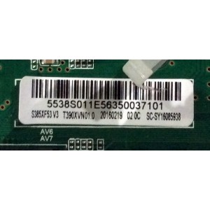 MAIN FUENTE (COMBO) PARA TV INSIGNIA / NUMERO DE PARTE 5538S011E56 / TP.MS3393.PB793 / 20160219 / SC-SY16085938 / T390XVN01.0 / B16085938 / PANEL T390XVN01.0 / DISPLAY S385XF53 V3 / MODELO NS-39D310NA17