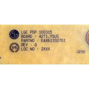 Y-SUS / LG EBR66607501 / EAX61332701 / PARTE SUSTITUTA EBR63038301 / PANEL PDP42T10000 / MODELOS 42PJ350-UB / 42PJ650-ZA BEKLLJP / 42PJ550-ZD BEKLLJP / 42PJ350-ZA BEKLLJP / Z42PJ240