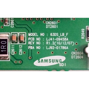 F-BUFFER / SAMSUNG LJ92-01786A / LJ41-09458A / REV:R1.2 / 786 A1 / PANEL S63FH-YB06 / MODELO PN64D7000FFXZA I201