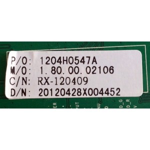 MAIN / WESTINGHOUSE 1204H0547A / CV318H-X / 1204H0547A H / 1.80.00.02106 / 1204H0688 / CVAVYPBPR+AUDIO-A / PANEL LTA400HM17 / MODELOS CW40T8GW / CW40T8GW TW-70311-S040I