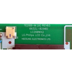 BACKLIGHT INVERTER / PHILIPS 6632L-0290D / TE26B-M(A) / LC260WX2 / REV 03 / PANEL LC260WX2 (SL)(B2) / MODELOS 26PF5321D/37 / 26LH1DC1 / 26MD357B/37 / L26W58HA-1