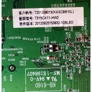 MAIN / SCEPTRE C12090003 / T.RSC8.10B 12305 / T201209013 / (KASC8M10L) / 20120925153832-10BLED / PANEL T315CK11-HW2 / MODELO X322BV-HD