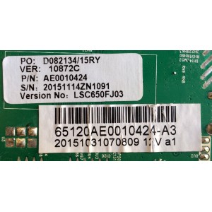 MAIN / RCA AE0010424 / 65120AE0010424-A3 / A.20.ALAU872-13-0X / 15401875 3714 / PANEL LSC650FJ03 / MODELO SLD65A55RQ