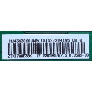 MAIN / SHARP 224195 / 220590/E7.5.0.3589-38 / HU43N3060UWR / ZTX17AWE38K / RSAG7.820.7350/ROH / MODELO LC-43LBU591U / PANEL HD426K3U52	