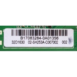 MAIN / FUENTE (COMBO) / TOSHIBA B17083284 / TP.MS3553.PB789 / 3MS553LC5NA.02 / 02-SH253A-C007002 / PANEL LVW320CSDX E26 V7 / MODELO  / 32L310U18