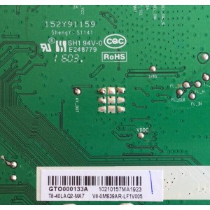 MAIN PARA TV TCL T8-40LAQ2-MA7 / 40-0MS39N-MAD2HG / V8-0MS39AR-LF1V005 / GTO000133A / PANEL LVF400SS0T E9 V1 / MODELOS 40FDZ700 / 40FD2700LBAA / 40FD2700 40FD2700LBAA