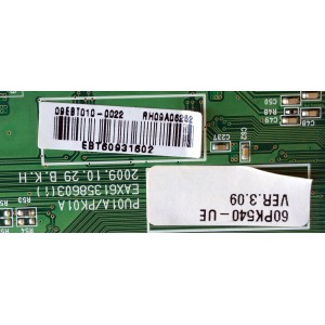 MAIN / LG EBT60931602 / EAX61358603(1) / PARTE SUSTITUTA EBR65773501 / PANEL PDP60R10000 / MODELOS 60PK540-UE AUSLLJR / 60PK540-UE AUSLLHR / 60PK200-UA AUSLLHR