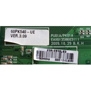 MAIN / LG EBT60931602 / EAX61358603(1) / PARTE SUSTITUTA EBR65773501 / PANEL PDP60R10000 / MODELOS 60PK540-UE AUSLLJR / 60PK540-UE AUSLLHR / 60PK200-UA AUSLLHR