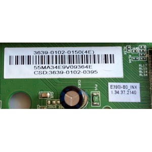 MAIN / VIZIO 3639-0102-0150 / 0171-2271-5254 / 3639-0102-0395 / PANEL V390HJ1-P02 REV: C1 / DISPLAY V390HJ1-P02 / MODELO E390I-B0 LAQ8PSAQ