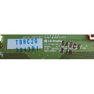 T-CON LG 5043B / 6871L-5043B / 6870C-0689A / 13752N-01 / PANEL LC650EGE (FK)(M1) / MODELO 65UJ7700-UA BUSYLJR