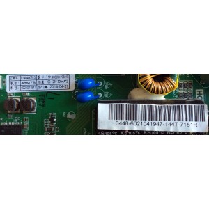 MAIN / FUENTE (COMBO) / SANYO B14041711 / TP.MS3393.PC821 / 8140400513 / TP.MS3393.PC821B / 3448-6021041947-144T-7151R / PANEL LSC480HN05 / MODELO FVD48P4 P48DP4-00