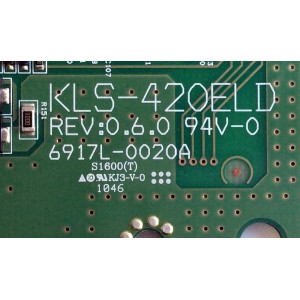 BACKLIGHT INVERTER / LED DRIVER /  SIGMAC 6917L-0020A / KLS-420ELD / PANEL LC4201WUL (SB)(T1) / MODELOS LE42AB1 / 42SL90-UA / 42SL9000-ZA AEKVLJG / 42LED55SA