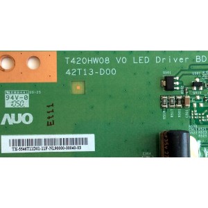 LED DRIVER / TOSHIBA 55.46T11.D01 / T420HW08 V0 / 42T12-D00 / 5546T11D01 / PANEL T460HF02 V.0 / MODELO 46SL417U