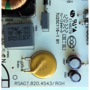 FUENTE DE PODER / INSIGNIA 154984 / RSAG7.820.4543/ROH / HLL4047WA / TU25C116-1 B1 / PANEL HE420FF-B57(1000)\PW1 / MODELO NS-42E440A13