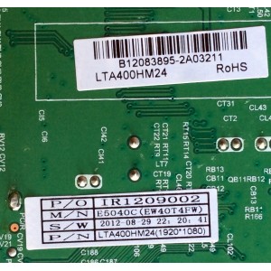 MAIN / WESTINGHOUSE B12083895 / T.MS3391.A2B / IR1209002 / E5040C / EW40T4FW / PANEL LTA400HM24-W03 / MODELO EW40T4FW TW-72321-S040R	