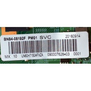 MAIN / SAMSUNG BN94-08192F / BN41-02157B / BN97-08922T / MODELO UN60H7150AFXZA