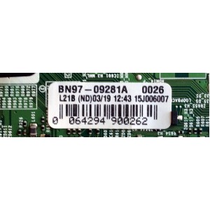 MAIN / SAMSUNG BN94-08238N / BN41-02353A / BN97-09281A / PARTE SUSTITUTA BN94-09124K / PANEL CY-GJ040BGLV1V / MODELOS UN40J5500AFXZA / UN40J5500AFXZA TS01