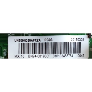 MAIN / SAMSUNG BN94-08193C / BN97-09212C / BN41-02157B / PANEL GH050CSA-B1 / MODELO UN50H6350AFXZA AH01