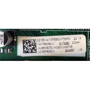 MAIN / SHARP 221351 / RSAG7.820.7733/ROH / 222491 / HU55N3070UW(2001) / TM17BN38LV / G1733E1 / 3TE55G1733F9 / PANEL HD55K3U82-L2K1B1\S0\XP\GM\ROH / 217773 / MODELOS LC-55P6050U / LC-55P6000U