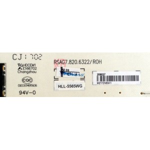 FUENTE DE PODER / HISENSE 209027 / RSAG7.820.6322/ROH / HLL-5565WWG / E166702 / CQC13134095636 / PANEL`S HE650K5U51-L1\S0\GM\ROH / HE650K5U52-TA\S0\GM\ROH 218262 /  MODELO 65H8C