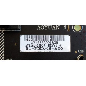 FUENTE DE PODER / INSIGNIA  81PBE048-A20 / AY118D-2SF02 /  AY118D-2SF / 3BS00663 / PANEL T8-48DR420-LPMX2 / MODELO NS-48DR510NA17