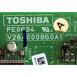 MAIN / TOSHIBA 75012674 / PE0634A / V28A000860A1 / PE0634 A / PANEL LTA460HB07-001 / MODELO 43RV535U TAC0817