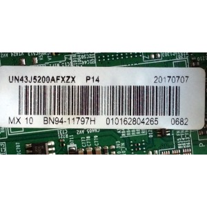 MAIN / SAMSUNG BN94-11797H / BN41-02307B / BN97-12660E / PANEL CY-JJ043BGEV2H JW29 / MODELOS UN43J5200AFXZX / UN43J5200AFXZX BD06