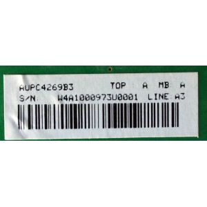 TARJETA DE AUDIO / HP AUPC4269B3 / 715P1234-1A-V6 / PANEL PDP42V64001 / MODELOS PE0000 / PE0000_42_AO