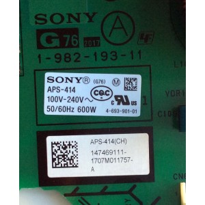 FUENTE DE PODER / SONY 147469111 / 1-474-691-11 / APS-414(CH) / 1-982-193-11 / APS-414 / PANEL LC650AQP (GK)(A5) / MODELOS XBR-55A1E / XBR-65A1E