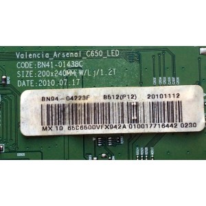 MAIN / SAMSUNG BN94-04223F / BN41-01438C / BN97-04150Z/ PANEL T650FBE1-LA / MODELO UN65C6500VFXZA DB02