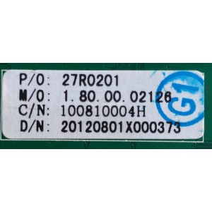 MAIN / AFFINITY 27R0201 / CV318H-X / 1.80.00.02126 / PANEL V390HJ1 P01 REV C1 / MODELO LE3951 