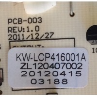 FUENTE DE PODER / UPSTAR KW-LCP416001A / E150742 / PCB-003 / PANEL LC320WXN / MODELO P32ETW 